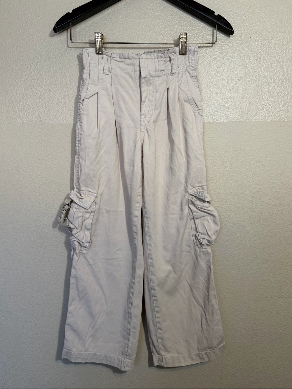 Girls Tractr tan 100% cotton Cargo Wide-Leg Pants 7